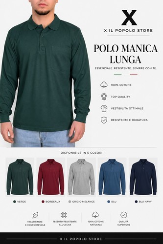 Polo uomo basic cotone piquet - polo,
