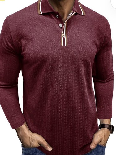 Polo uomo elegante bordeaux
