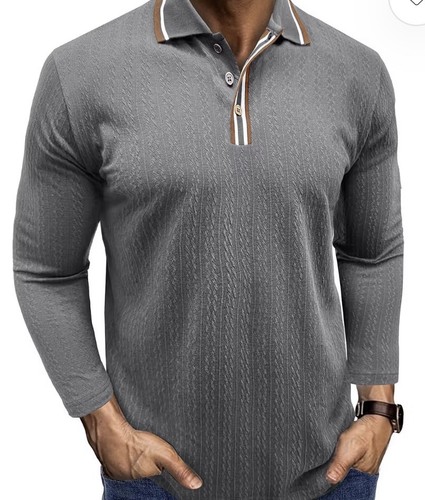 Polo uomo elegante grigio