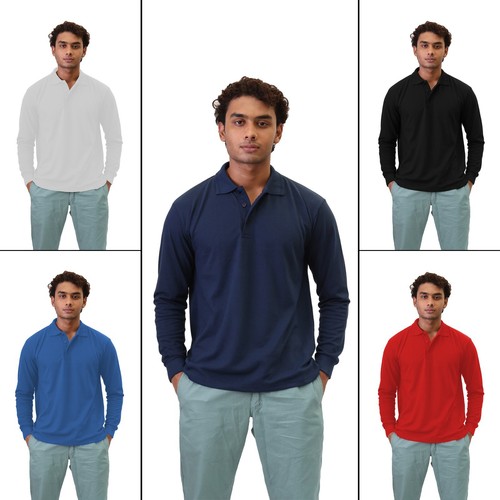 Polo uomo manica lunga misto