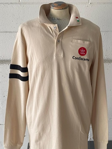 Polo cotone beige manica lunga - beige,