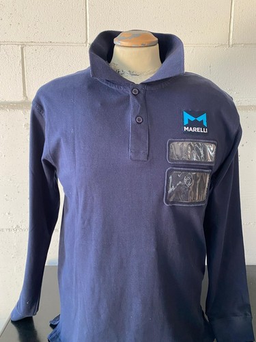 Polo cotone blu manica lunga - polo,